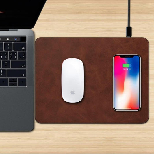 Leather Wireless Charging Mousepad 21cm x 31cm