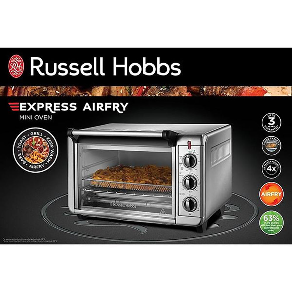 Russell Hobbs Express Mini Oven – Countertop Electric Oven and Grill, 2.5x Faster than a Conventional Oven, 1500 Watts, Stainless Steel