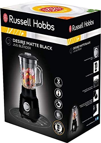 Russell Hobbs Desire Jug Blender, 1.5 Litre, Matte Black