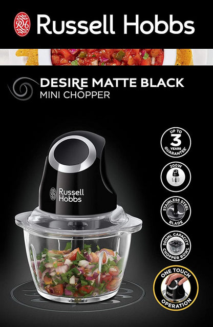 Russell Hobbs Desire Mini Chopper, Matte Black